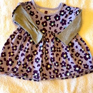 Tea Collection Layered Purple Floral Kids dress